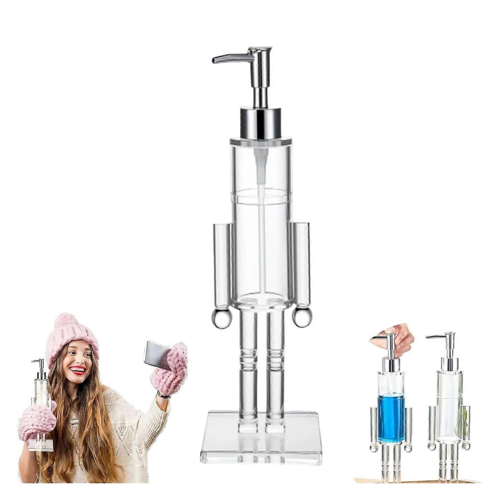 5PCS Nutcracker Christmas Soap Dispenser Clear Acrylic Leak Pump for Kitchen and Bathroom