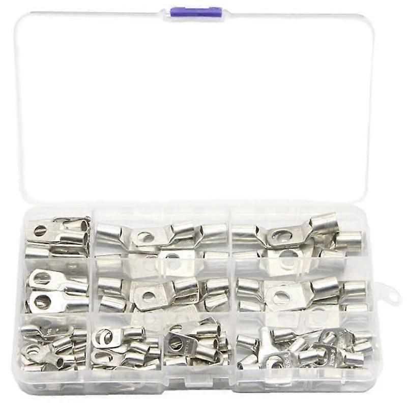 90Pcs Tinned Copper Cable Lug Kit for Secure Battery Terminal Connection, Corrosion Resistant