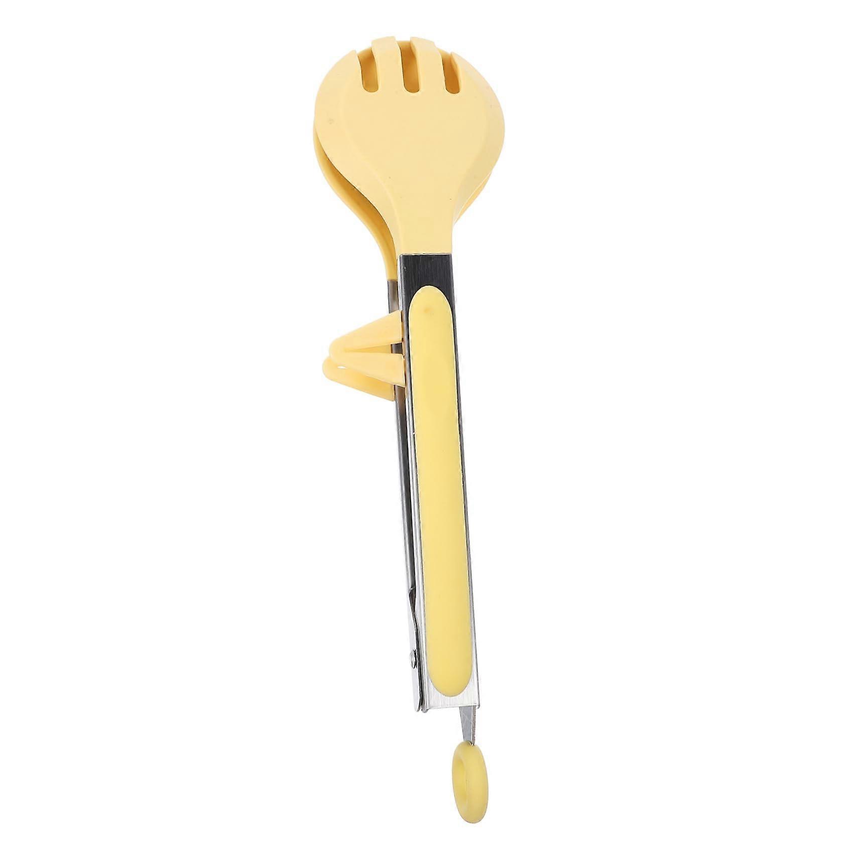 Kitchen Tongs Heat Resistant SelfLocking for Bread Pastry Pasta Steak MultiPurpose Yellow