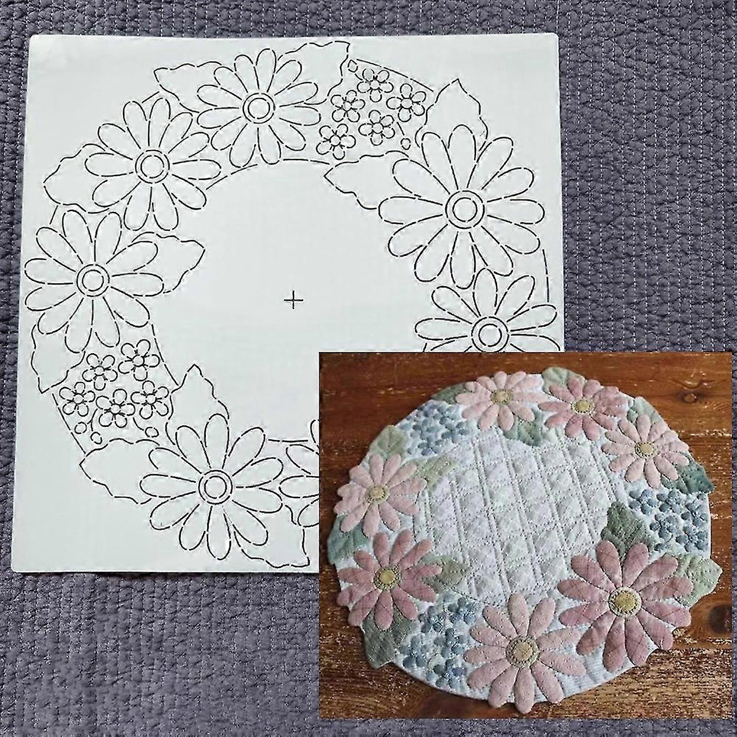Quilt Stencil DIY Crimping Template for Floral Pattern Coaster