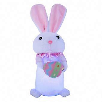 Glowing LED Easter Bunny Plush Toy - Soft Stuffed Animal, Cute Easter Gifts for Kids, Indoor Outdoor Party Decorations