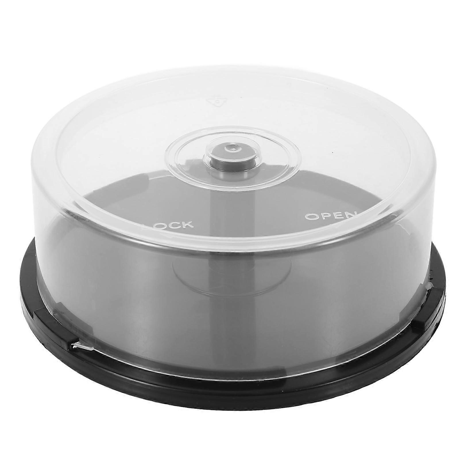 Clear Plastic CD DVD Storage Case with Black Base, Lightweight Disc Organizer for Home and Office