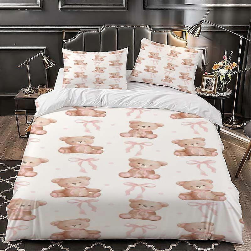 Bear Pattern Themed Bedding Set Duvet Cover and Pillowcase Set