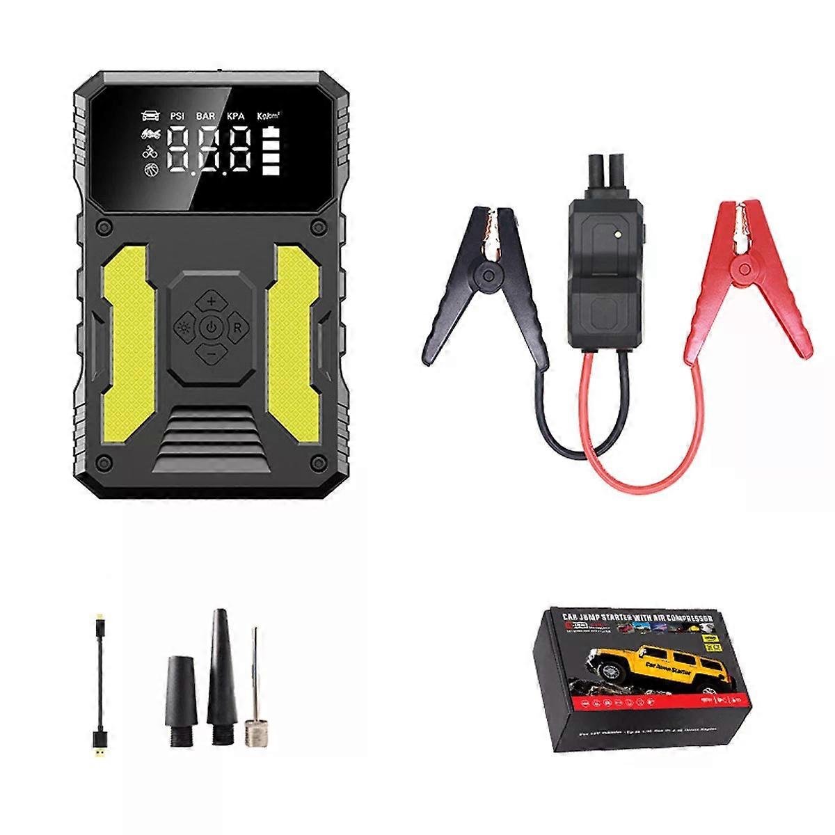 Digital Car Tyre Inflator 150PSI Air Compressor Jump Starter LED Light