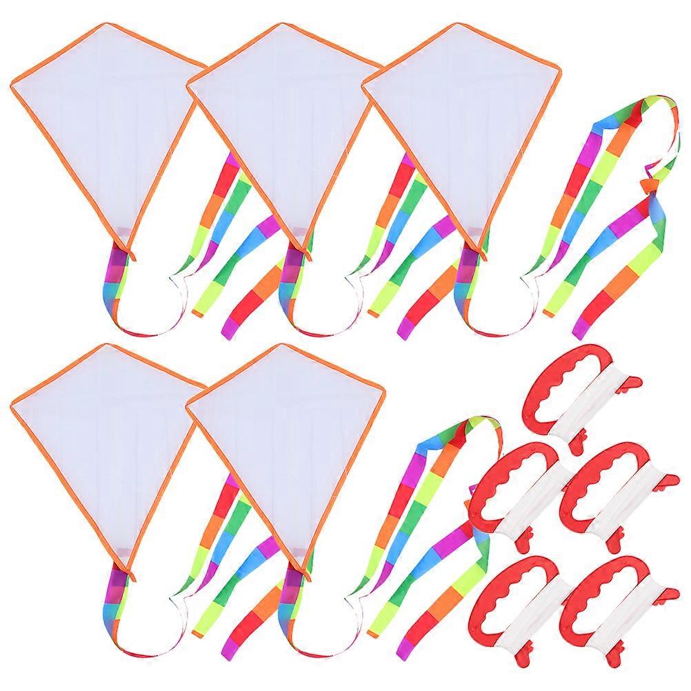 DIY Blank Kite 5Sets for Playing Kids Interactive Drawing Kite Toy