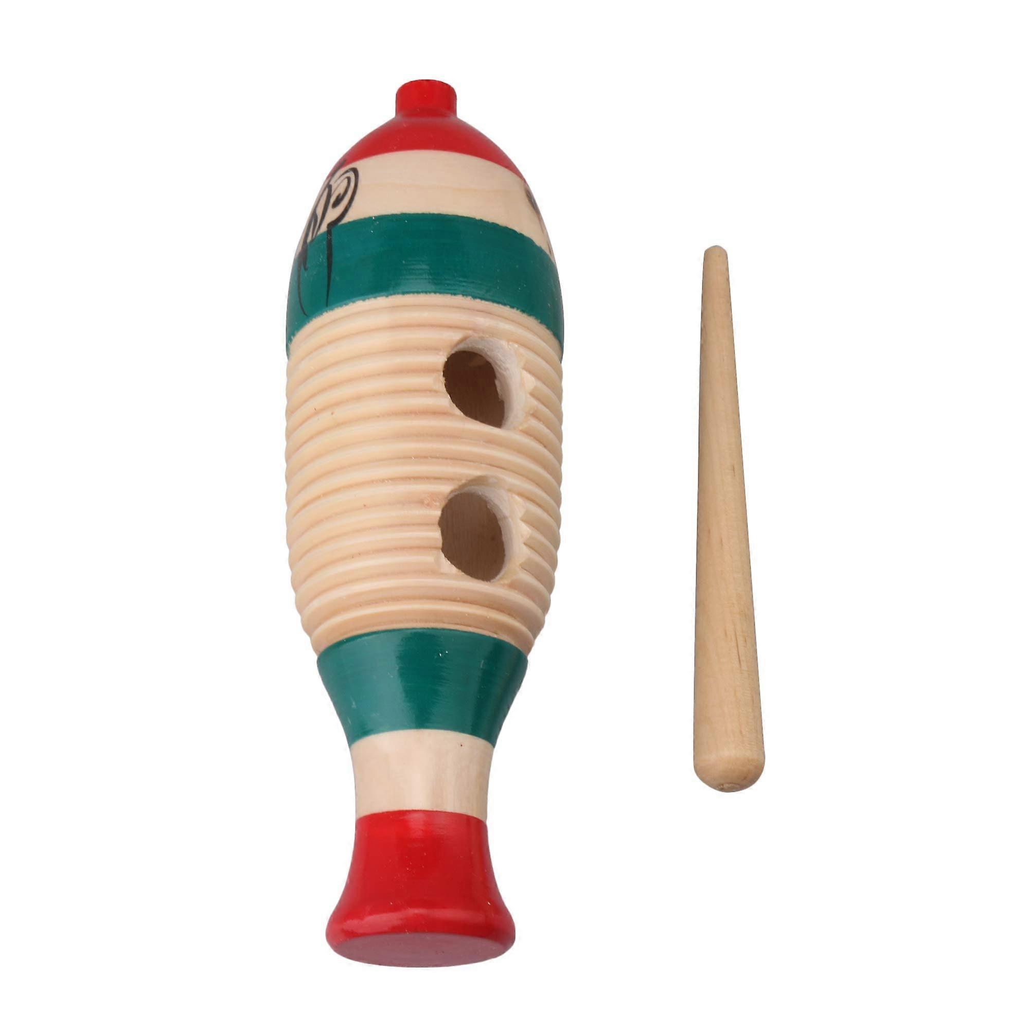 Small FishShaped Guiro Percussion Instrument with Scraper for Classroom and Performance