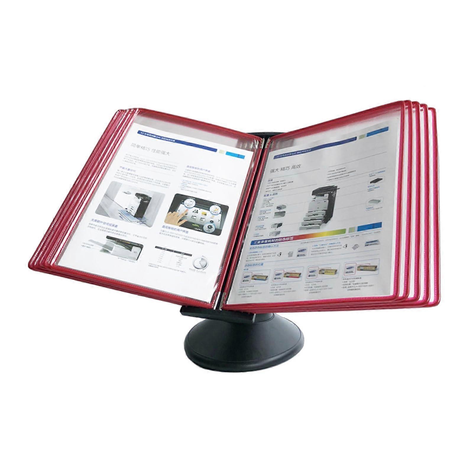 Desktop Reference Display Organizer with 10 Clear Pockets, Removable Base and WallMount Option