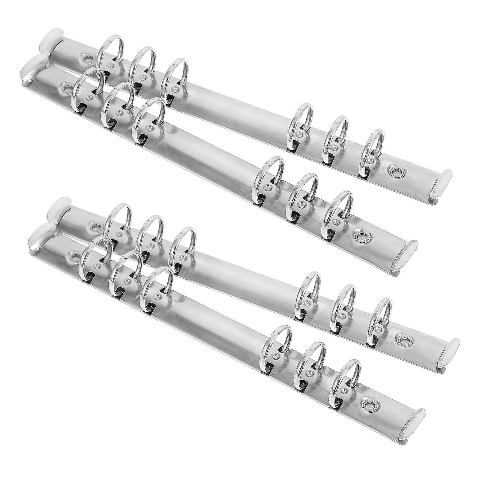 Creative Segmented Binder for Office Use 4Pcs Silver Loose Leaf Binder