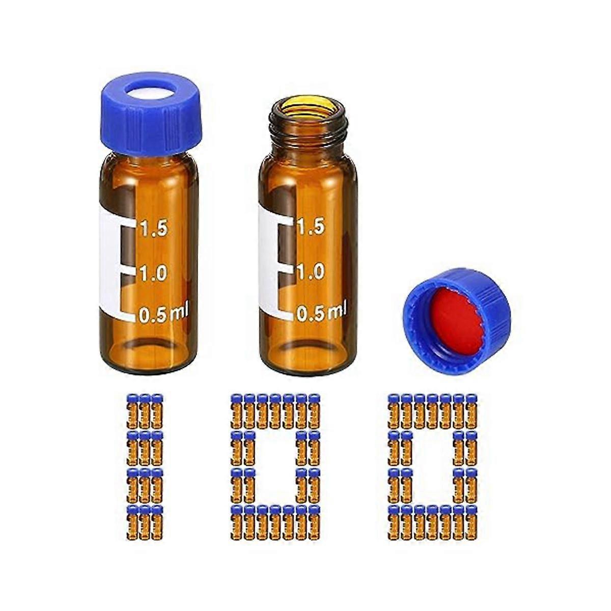 2Ml Autosampler Vial, 100 Pack HPLC/ Vials 9-425 Lab Vials Sample Vial Screw Cap Writing Patch