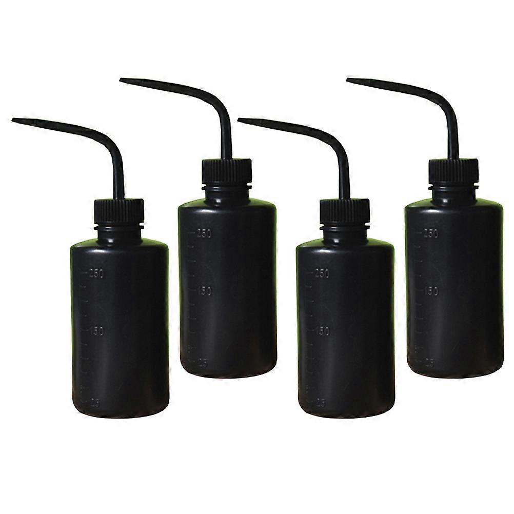 Plastic Rinse Bottle for Storage Squirt Bottle 4Pcs Black Multipurpose