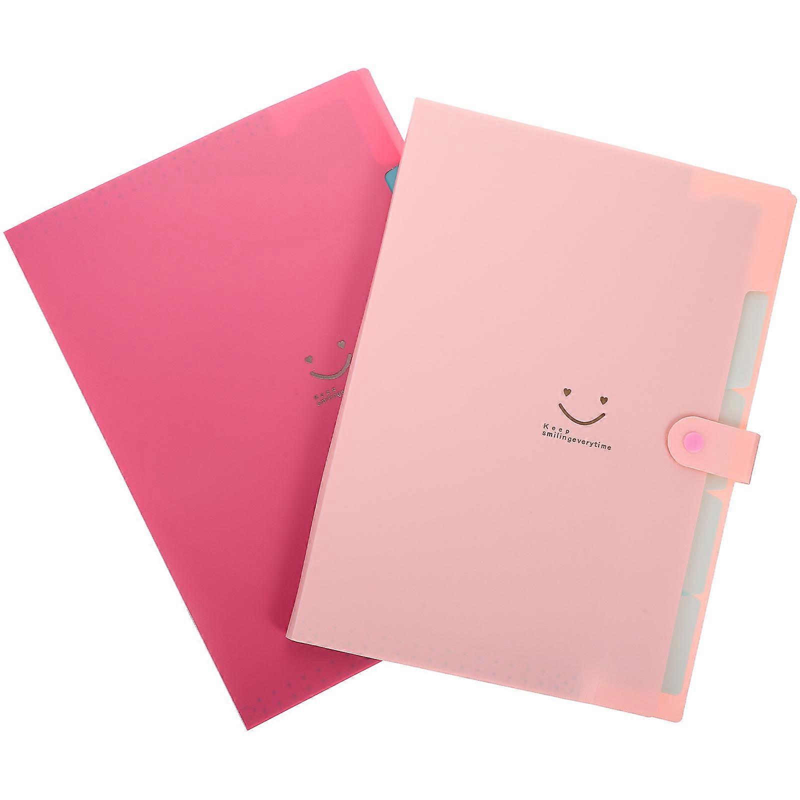Folder for Documents for Storage Use 2Pcs Bright Color Accordion File Folder