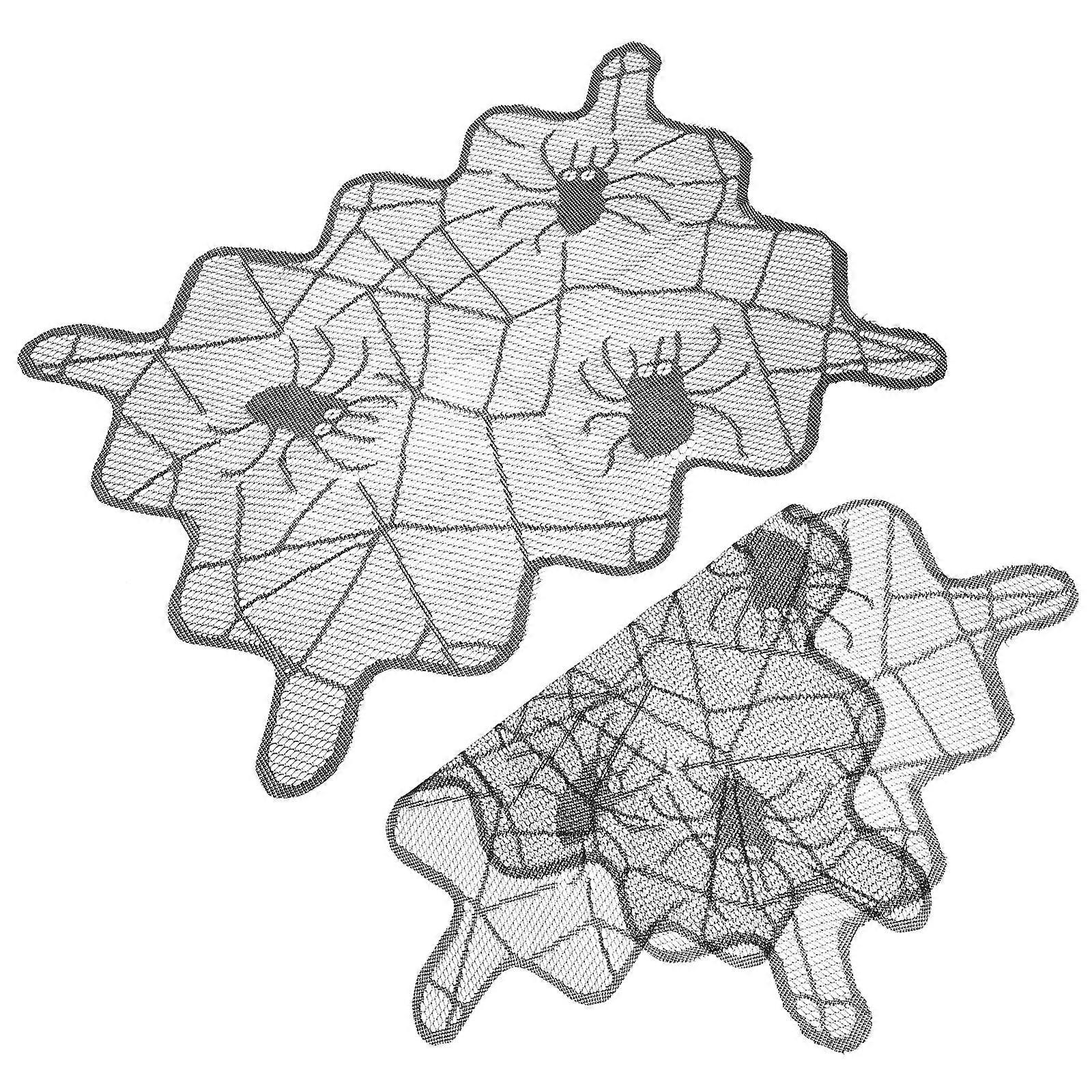 Halloween Cobweb Cup Mats for Table Use 14Pcs Creative Knitted Coasters