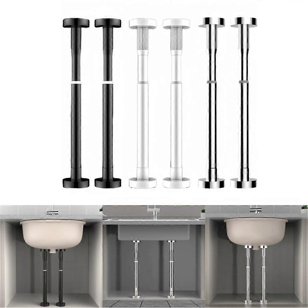 Essential Undermount Sink Brackets with Adjustable Height Features 2 Pack 50-80Cm Silvery