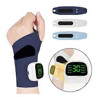 Massageador de pulso elétrico sem fio com vibração para alívio da tenossinovite, tala de pulso portátil com aquecimento.