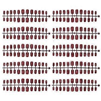 120pcs Red False Nail Tips Full Cover Pure Color Short Fake Nails Nail Art for DIY