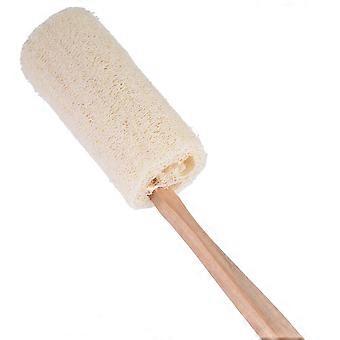 Long Wooden Handle Natural Exfoliating Loofah Back Sponge Scrubber Brush Bath Body Brush - 36*10cm (Raw Wood)