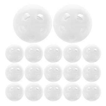 Plastic Bell Balls Sound Maker for Dolls Plaything Decoration 50Pcs White