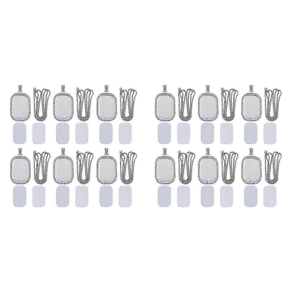 Sublimation Rhinestone Trays Pendant Set, Rectangle Style