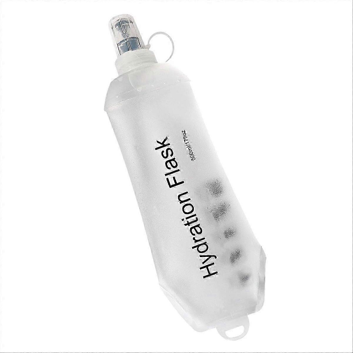 500ml Soft Flask,TPU Foldable Soft Water Bottle compatible with Hydration Pack, B
