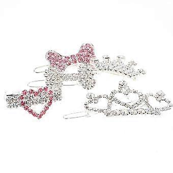 Simple Pet Headdress Pet Dog Hairpins for 10Pcs Silver Dog Hair Clips