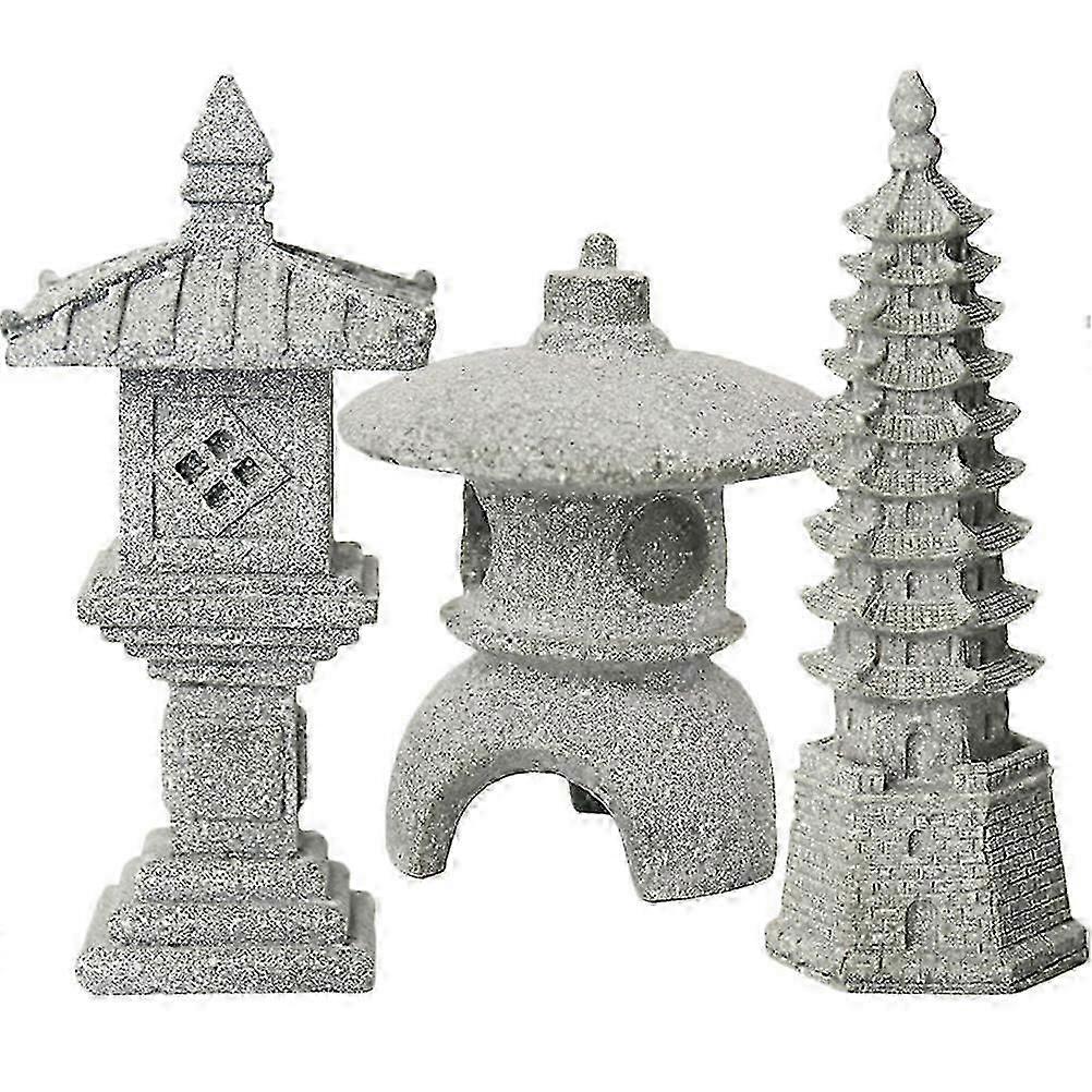 Pavilion Statue compatible with Small Garden Decor 6Pcs