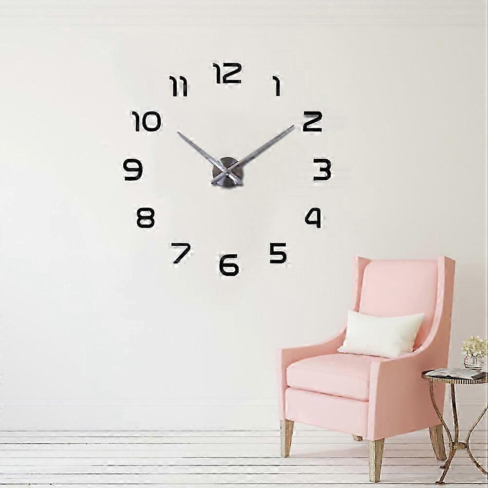 Creative Wall Clock Easy to Install Black and Silver