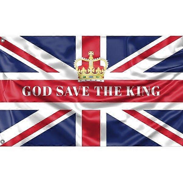 God Save The King Crown Flag A1179