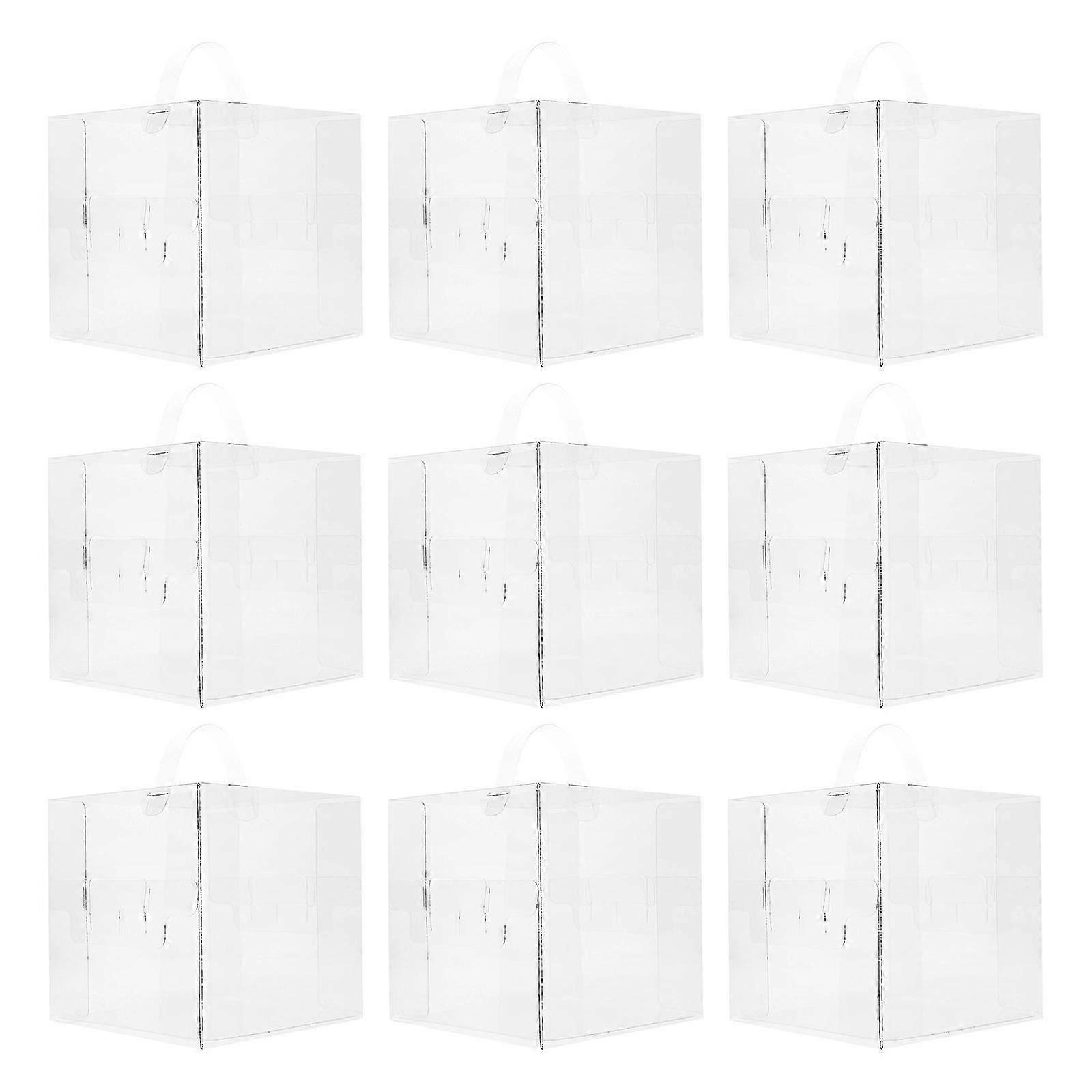 Transparent Clear Cake Boxes with Handles for Storage 10Pcs Cake Boxes