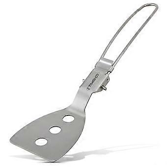 Tomshoo Stainless Steel Folding Spatula Turner compatible with Outdoor Camping Hiking Picnic Cooking Mini Pancakes Bread Steak Flat