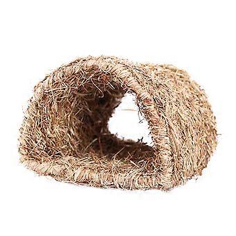 1 Stück Kaninchen lustiges Spielspielzeug Kaninchen Spielzeug Tunnel Kaninchen gewebtes Nest (Holzfarbe)