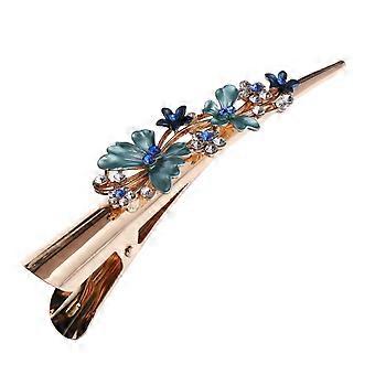 Delicate Hair Clip Vintage Flower Design Barrettes Alloy Large Duckbill Clip