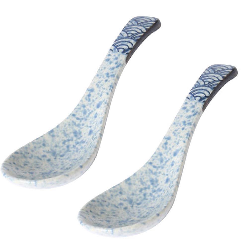 Blue Replaceable Dinner Spoon Food Spoon for Kitchen Use 4Pcs Set
