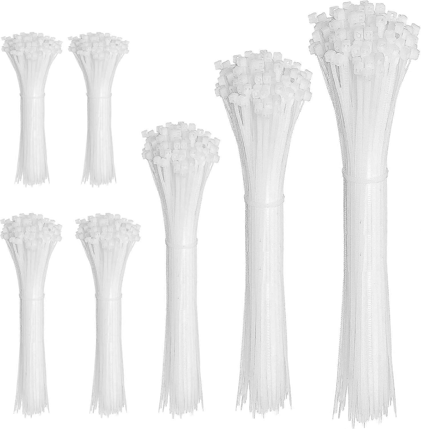 Cable Zip Ties,600 Piece Self-Locking Nylon CableTies ,Assorted Sizes