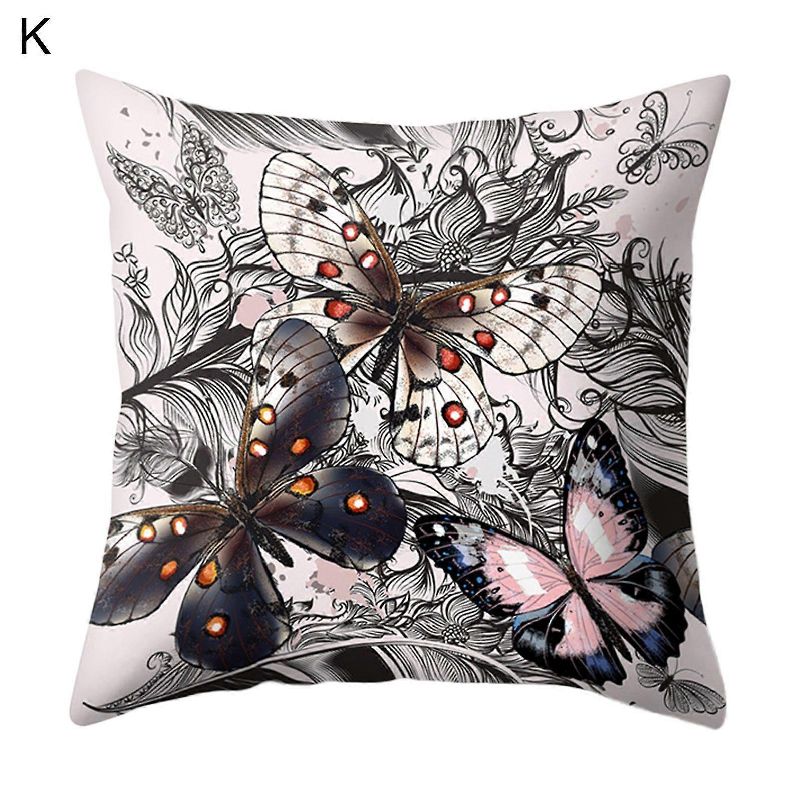 Butterfly Pattern Throw Pillow Case Comfortable Polyester Decorative Stylish Cushion Case Home Decor