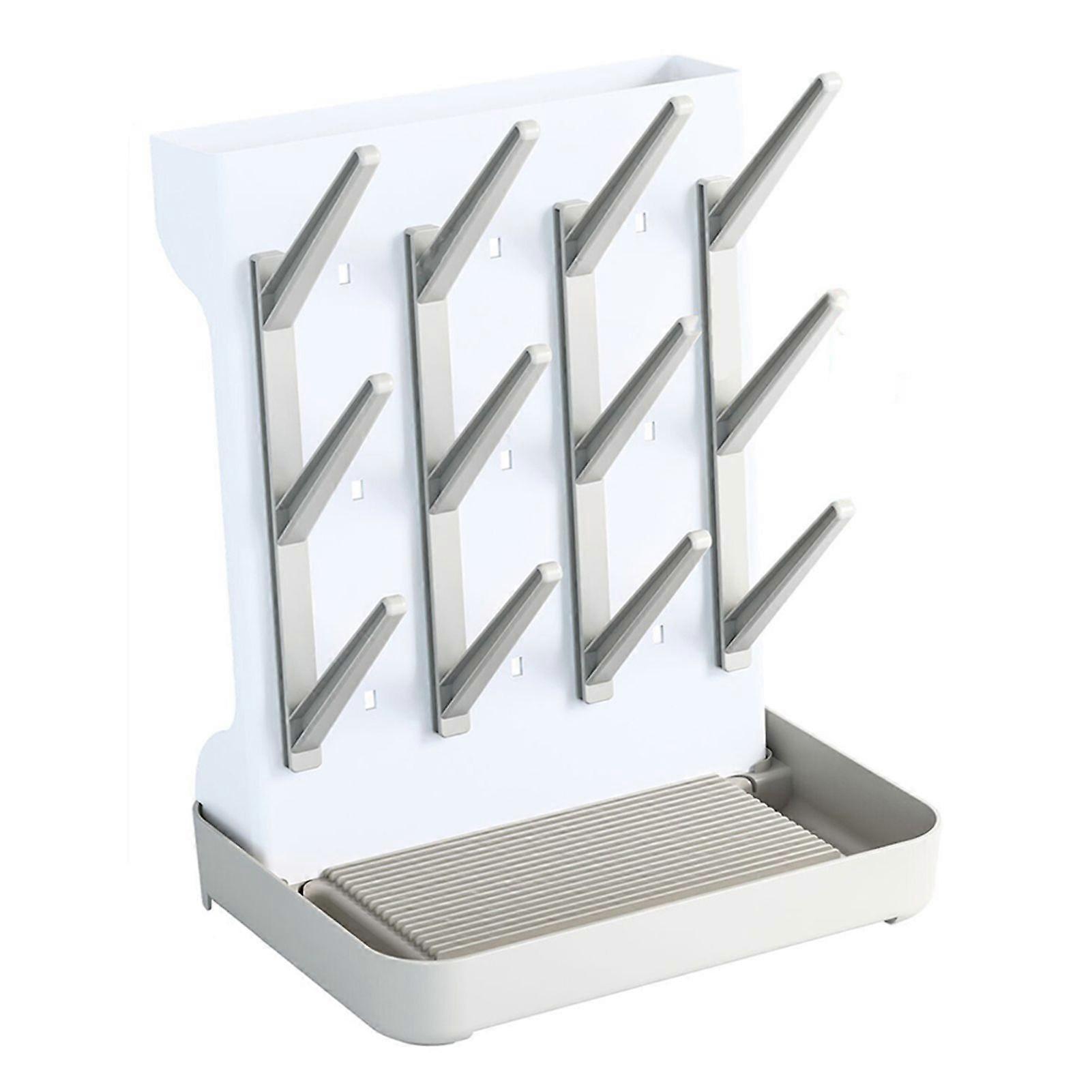 Baby Bottle Drying Rack with Stable Base Multi-Layer Design Space Saving Vertical Bottle Drying Rack Drain Tray