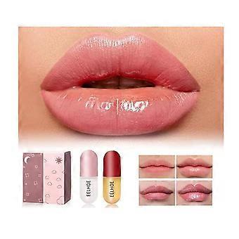 Lip Plumper Set with Instant Plumping Effect and Hydrating Clear Gloss for Day Night Care
