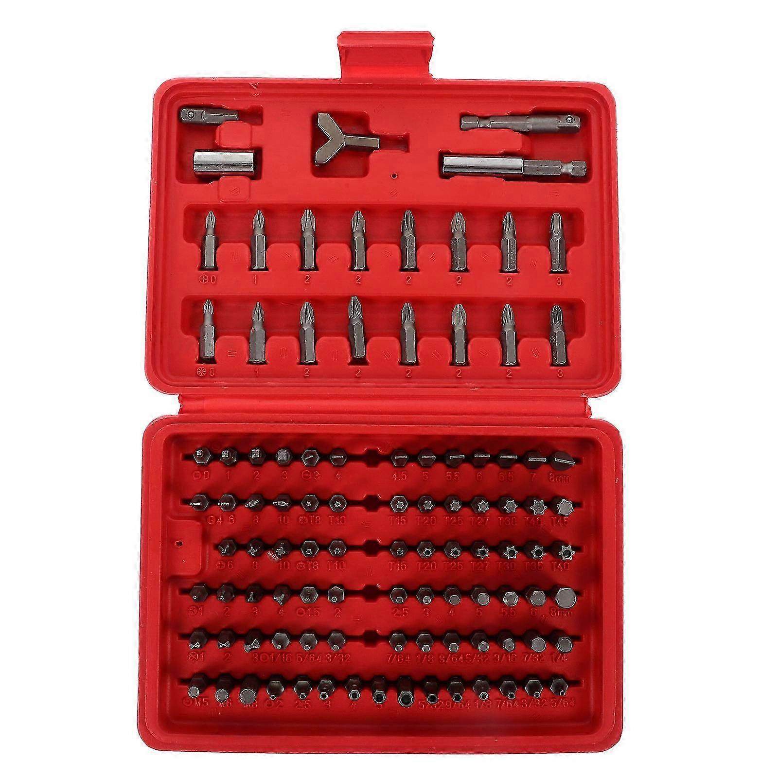 Screwdriver Bit Sets Security Bit Set Power Tools 100Pcs Red Assortment