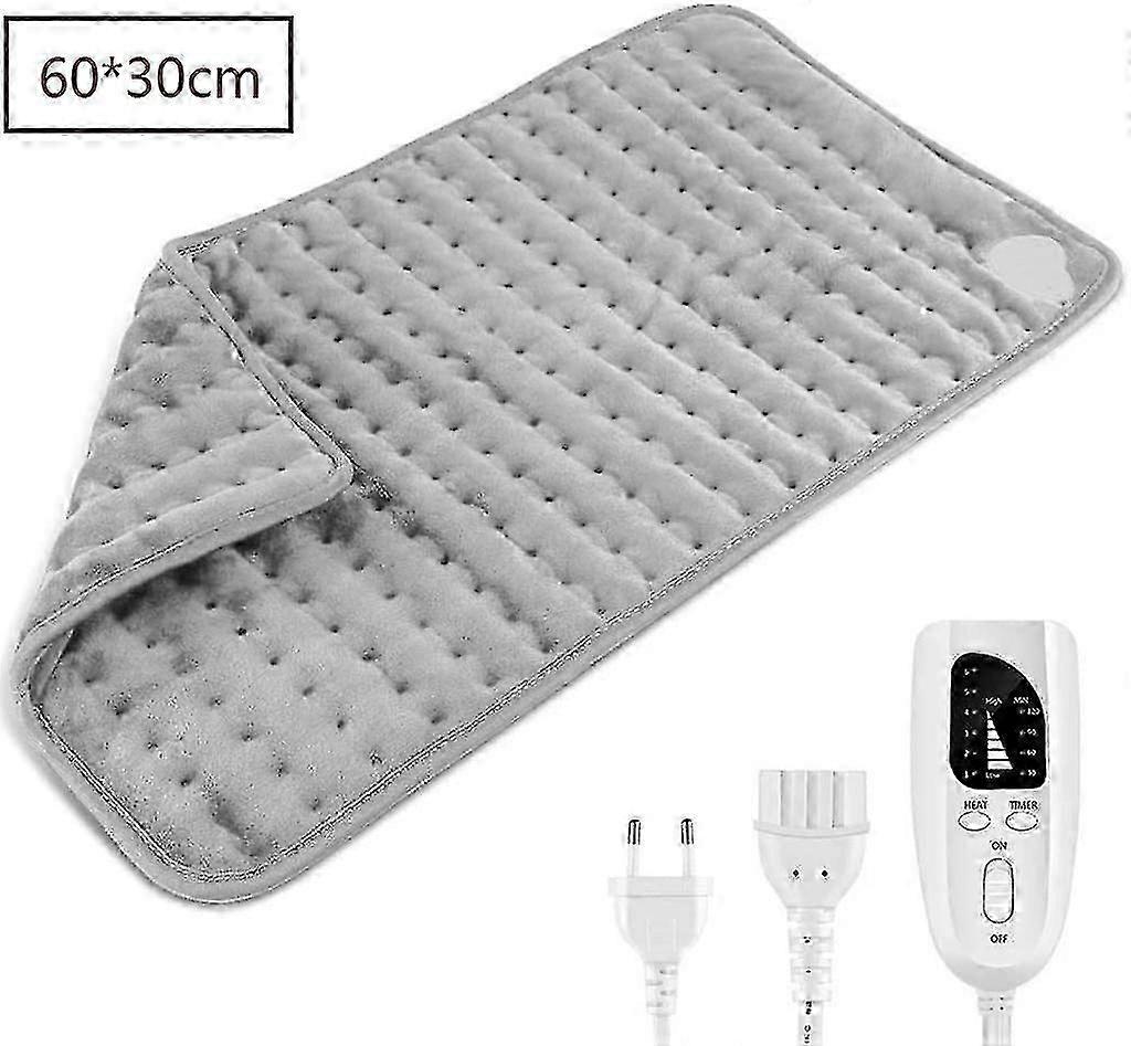 Heating Pad With Automatic Switch-off Function 60 * 30 Cm With 6 Temperature Levels And Time Settings Gray