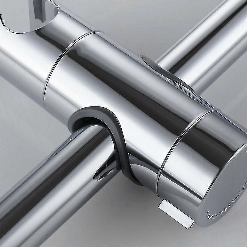 Replaceable Handheld Shower Holder, Chrome ABS Shower Head Holder, 18-25MM Diameter Adjustable (Gray)