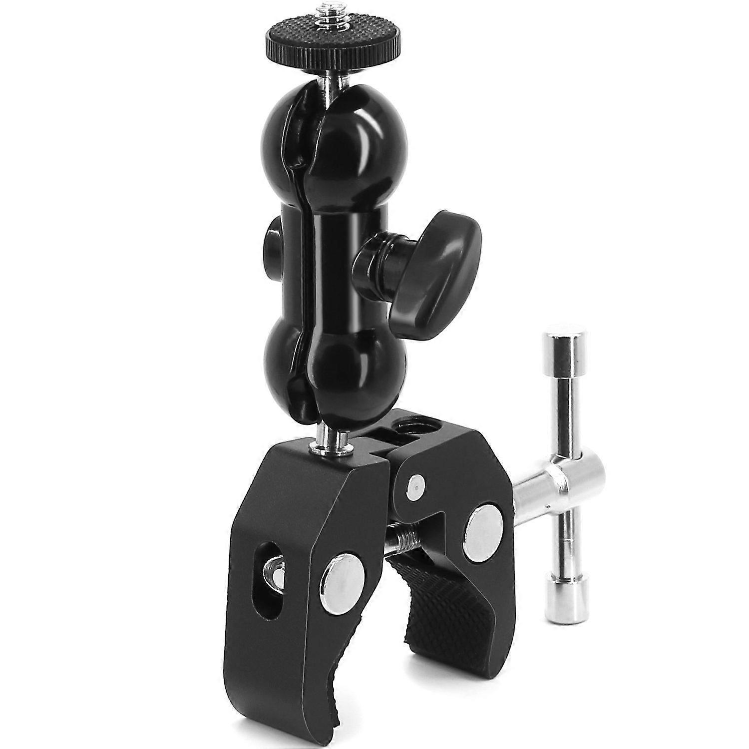 Ballhead Ball Arm Mount Multi-function Double Ball Adapter Clamp Mount(1pc, black)