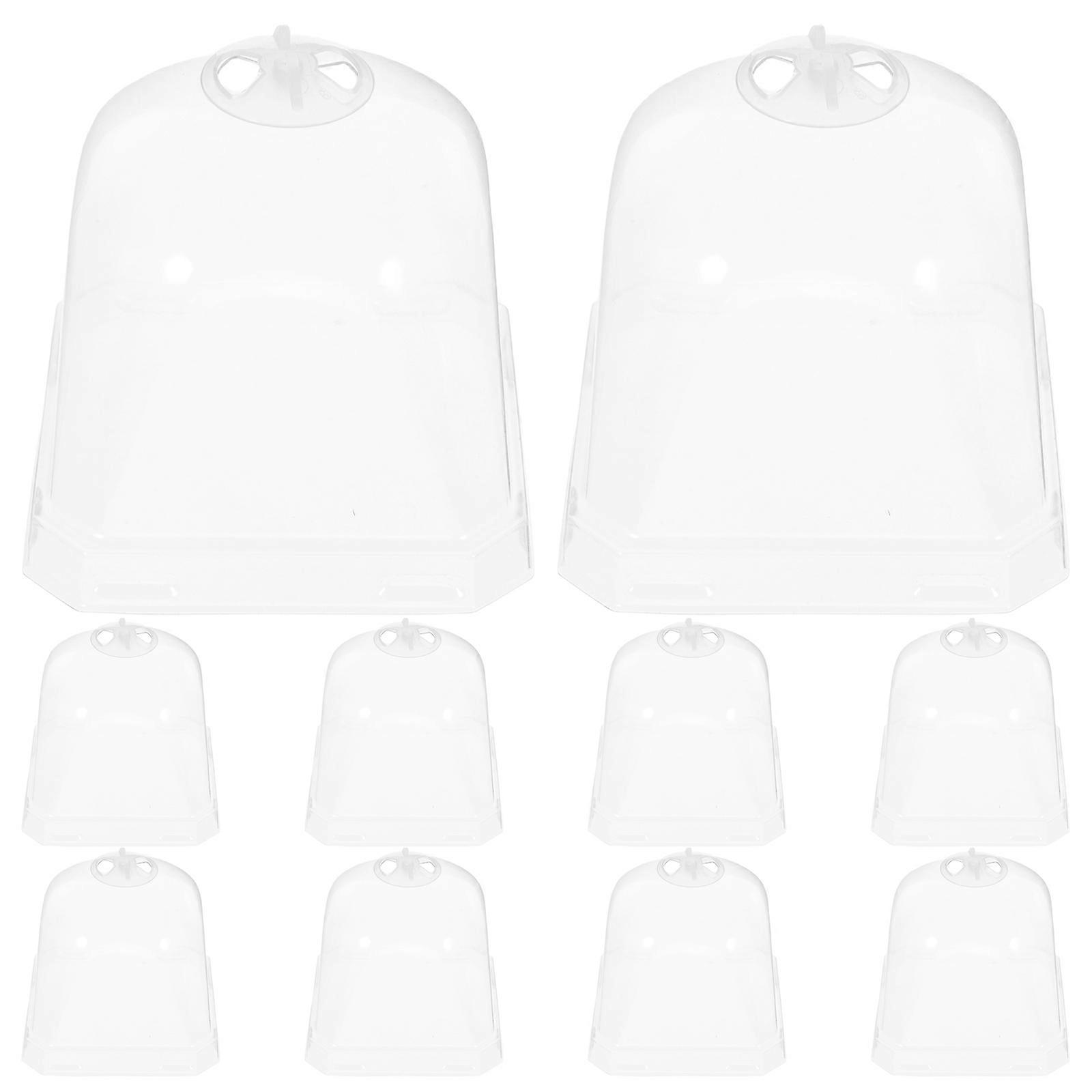 Transparent Square Plants Dome Covers for Garden Use 10Pcs Set