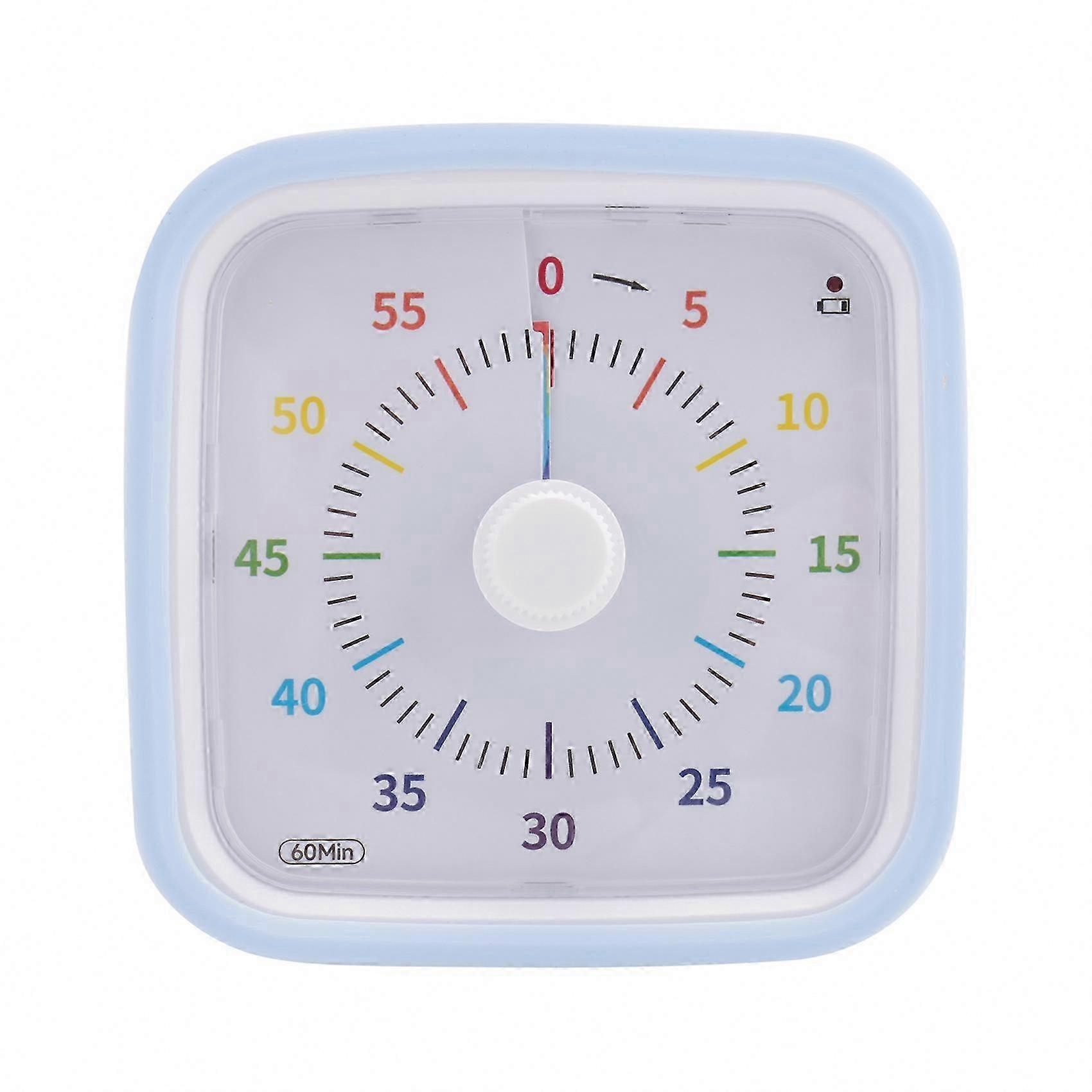 Visual Timer 60-Minute with Protective Case, Silent Countdown Rainbow Disk for Time Management, Light Blue