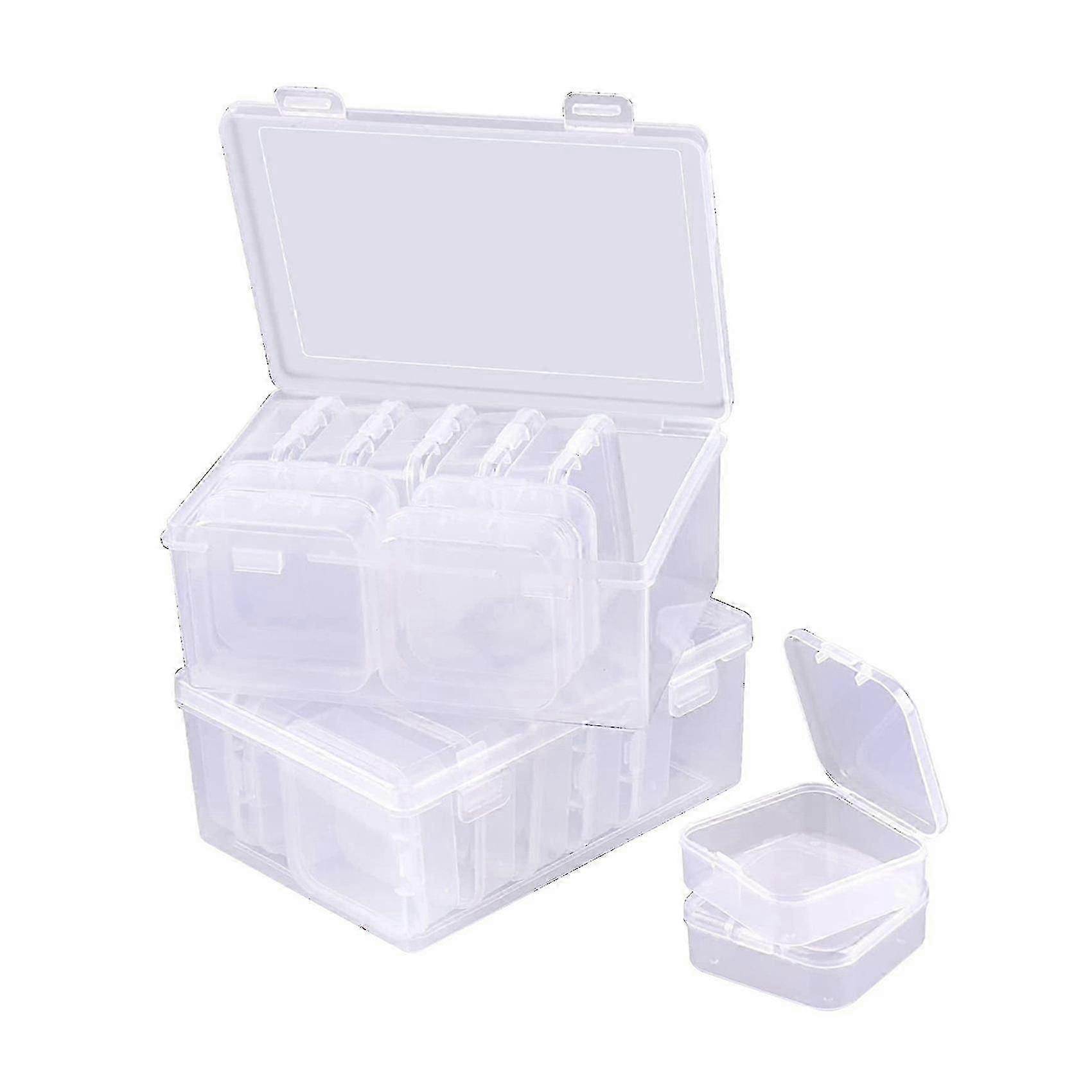 22 Pcs Plastic Storage Cases, Small Bead Storage Box With Lids Rectangle Clear Bead Storage Contain