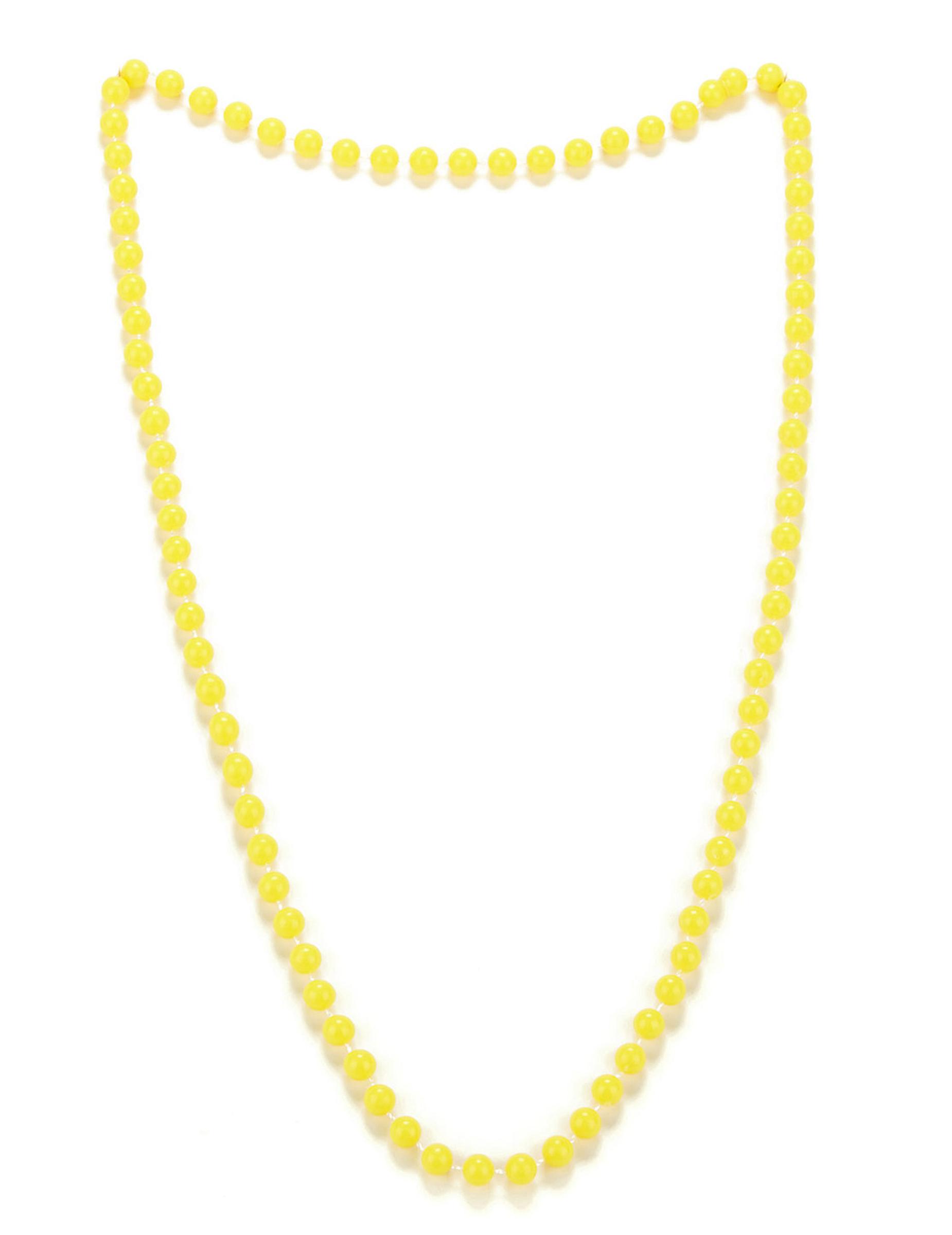 Collier perles jaune adulte