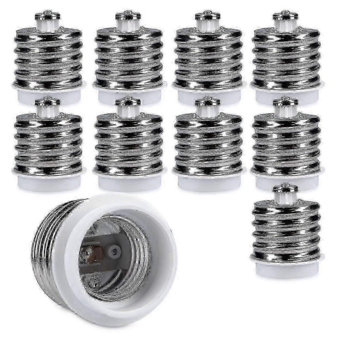 10x Socket Adapter - 10x E40 To E27 Socket Converter - E27 Base Lamp Holder Adapter For Halogen Led Bulb