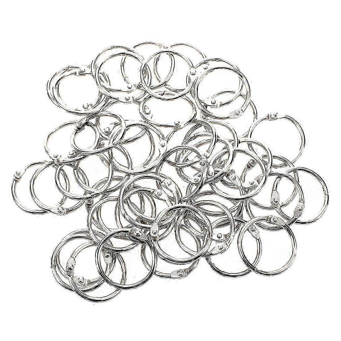 50 Pcs Staple Book Binder 30mm Outer Diameter Loose Leaf Ring Keychain