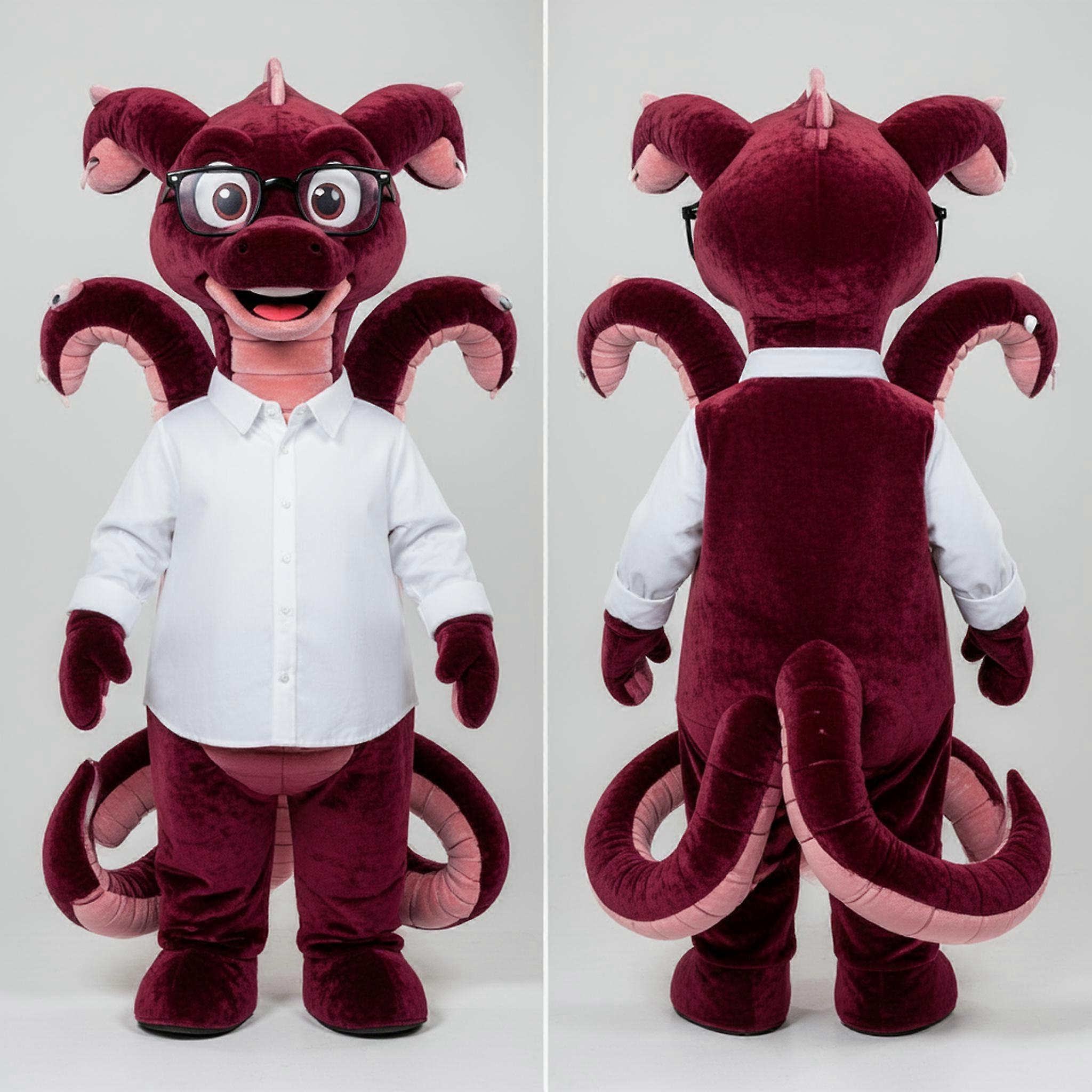 MASTICOT Maroon Coiled Hydra Mascot