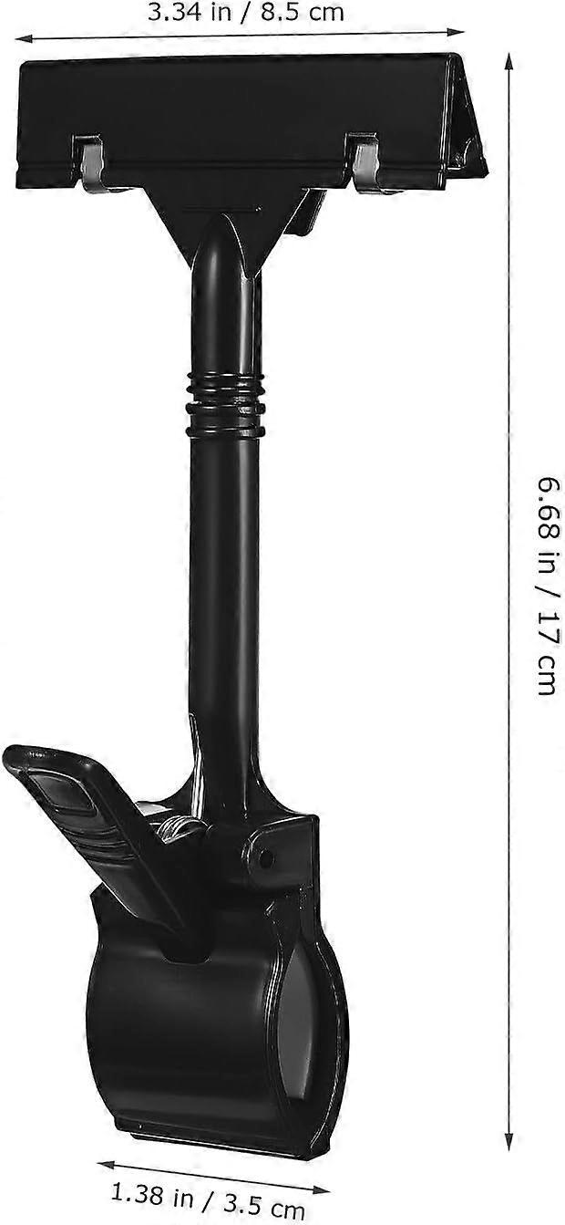 12 Pcs Rotatable Plastic Sign Holder Clip, Adjustable Angle, Black