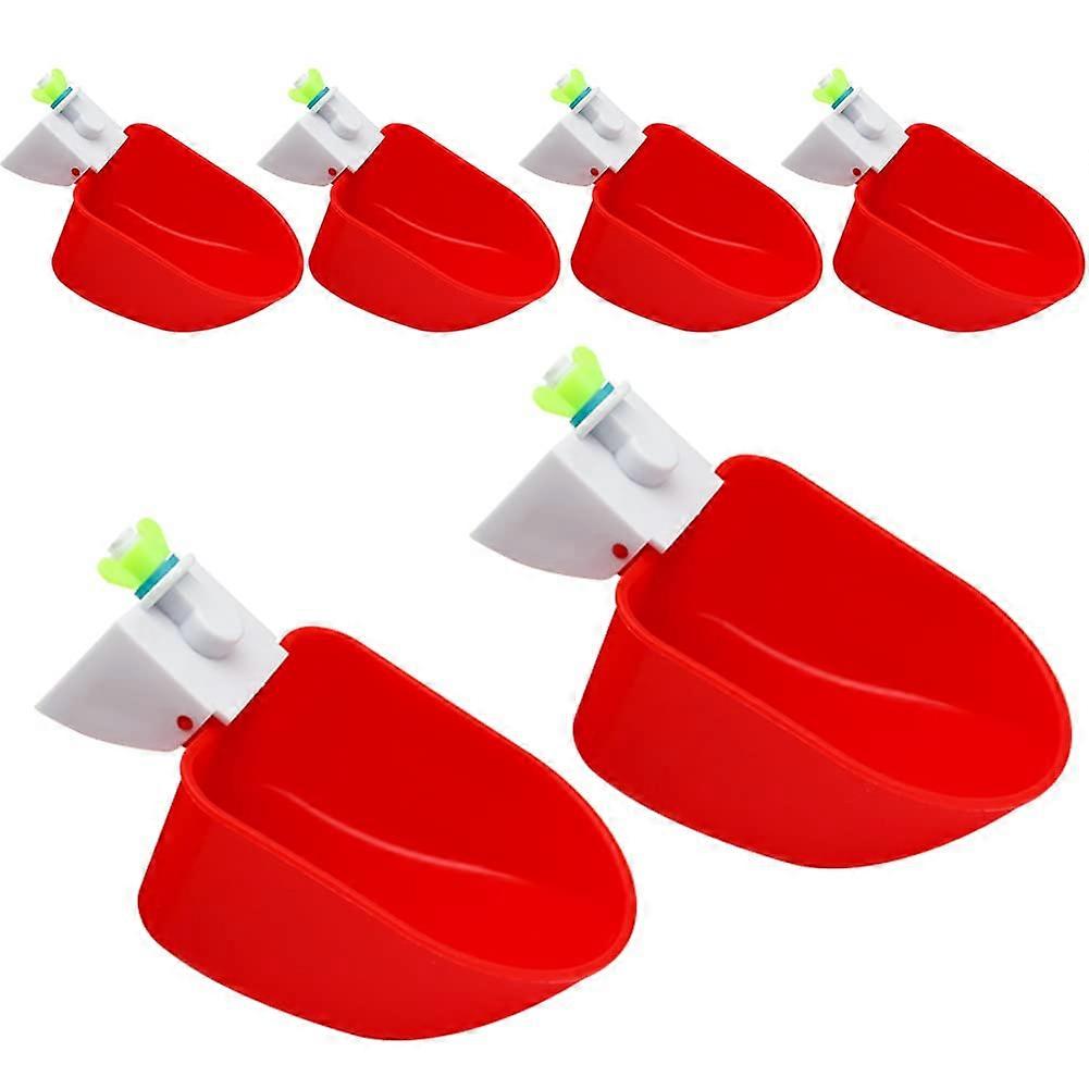 6 Pcs Automatic Chicken Waterer Cups 3/8 Inch Thread, Leakproof Gravity Fed Poultry Drinking System