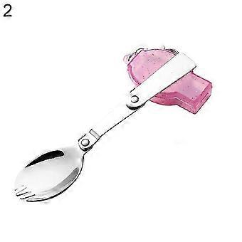 Portable Folding Fork Spoon Stainless Steel Outdoor Picnic Camping Tableware